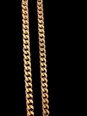 Vintage Gold Cuban Link Chain Necklace